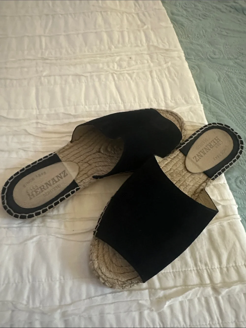 Casa Hernanz Espadrille  Black Slides 39